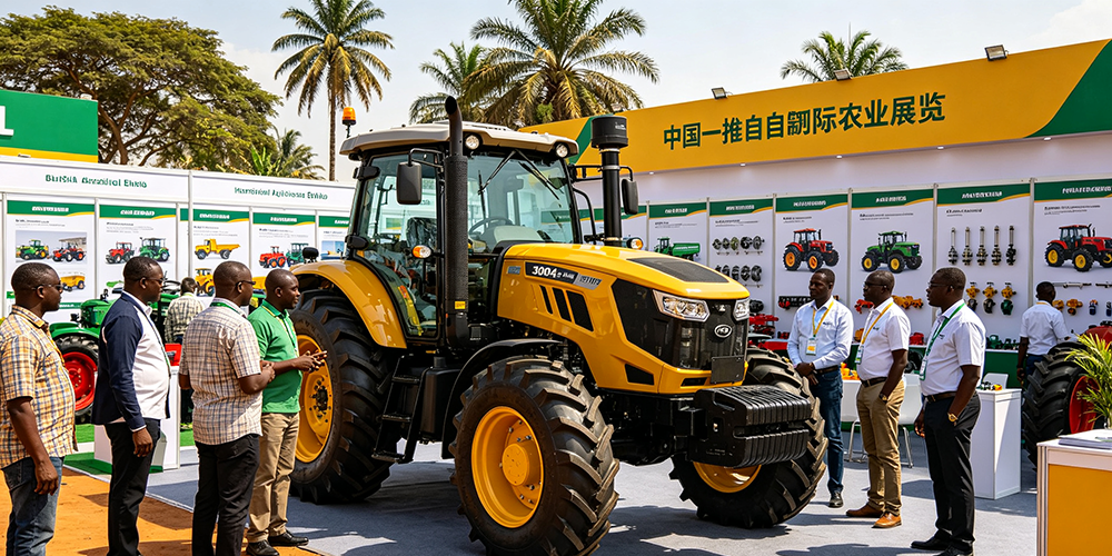 The domestically produced 300-horsepower large tractor made its debut in Africa
